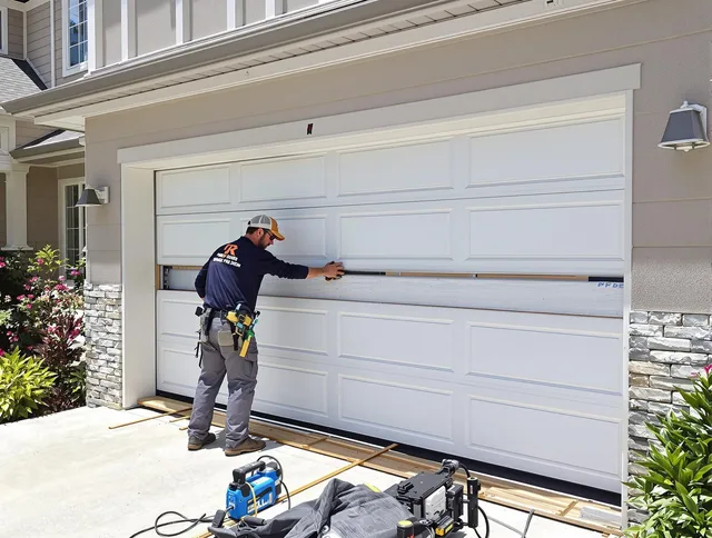Bellingham Garage Door Repair team performing complete garage door replacement at Bellingham residence