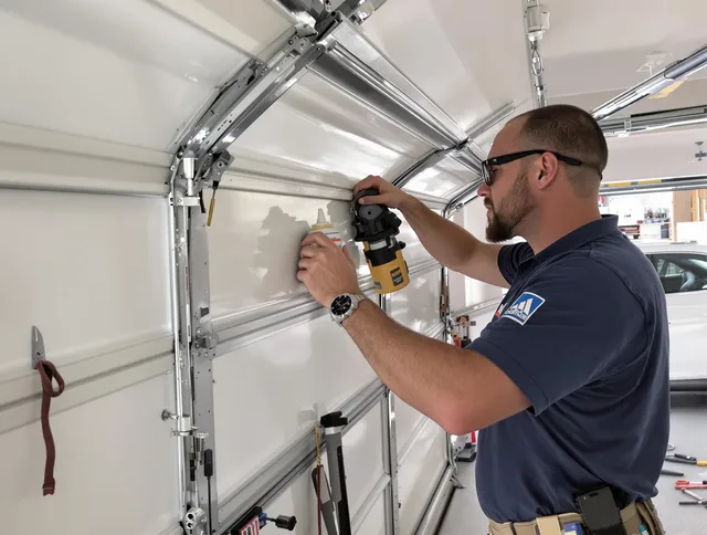 Bellingham Garage Door Repair technician quieting a noisy garage door in Bellingham