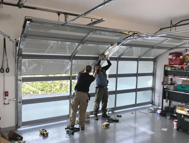 Bellingham Garage Door Repair expert performing precise panel replacement on Bellingham garage door