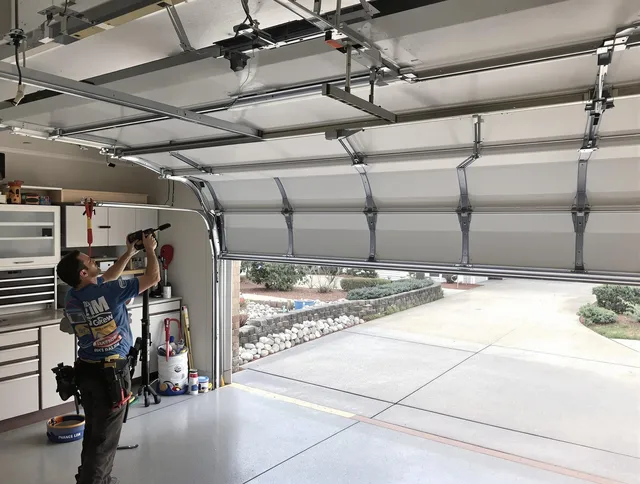 Garage door track repair service by Bellingham Garage Door Repair in Bellingham
